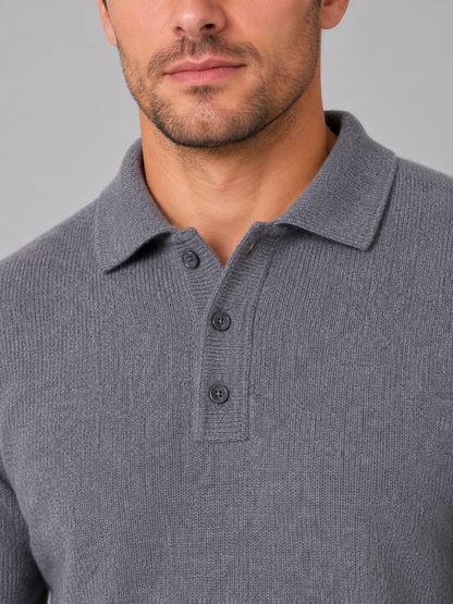 Ulric | Men's Polo Knit Long Sleeve Jumper