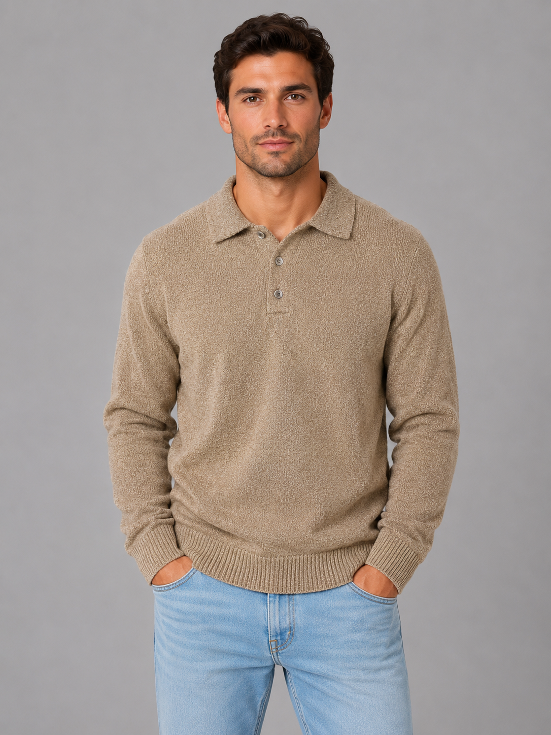 Ulric | Men's Polo Knit Long Sleeve Jumper