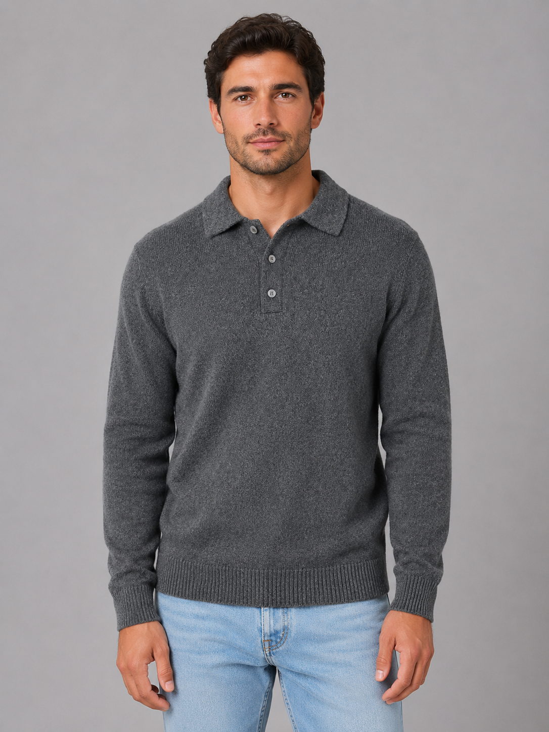 Ulric | Men's Polo Knit Long Sleeve Jumper