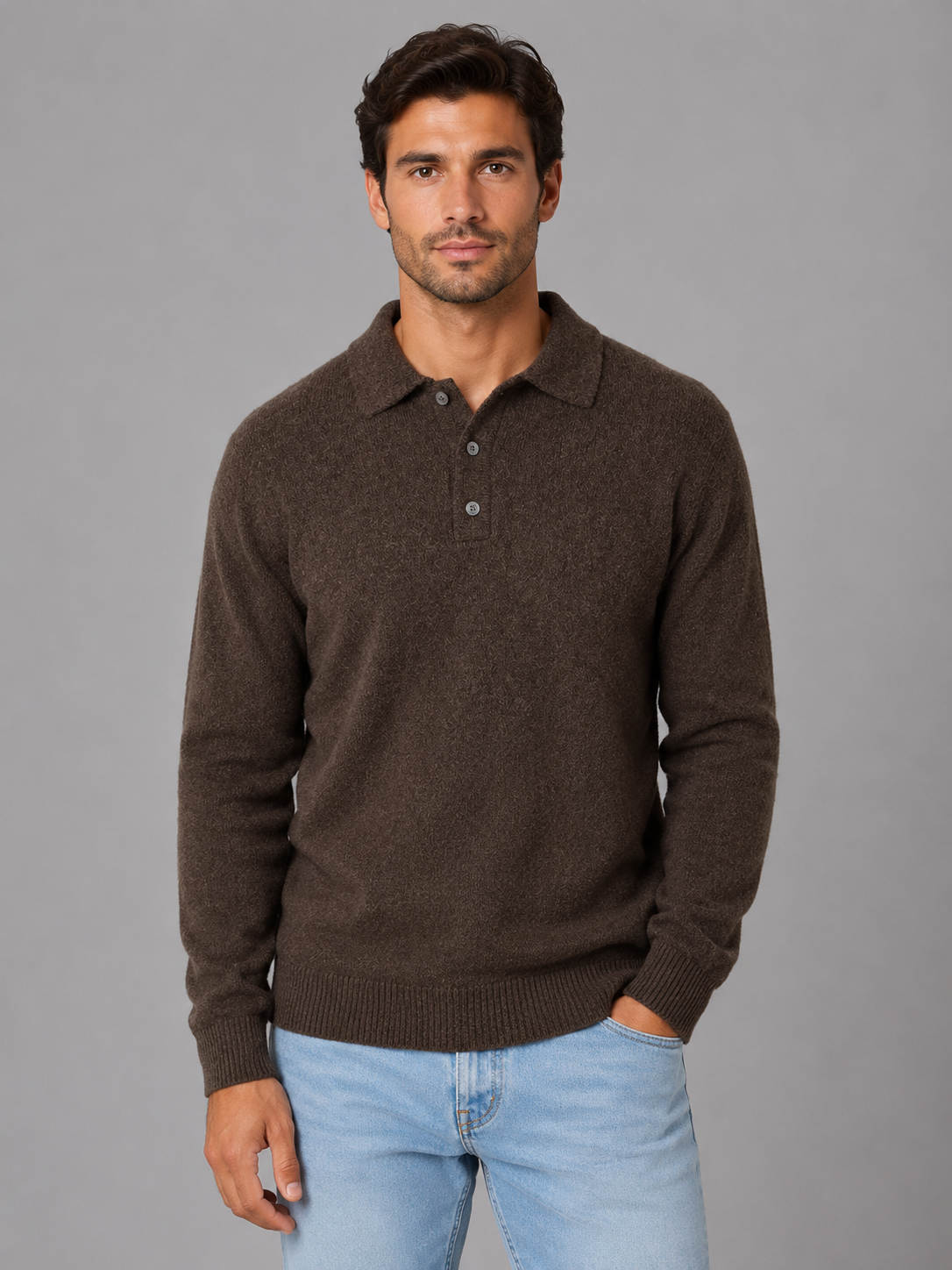 Ulric | Men's Polo Knit Long Sleeve Jumper