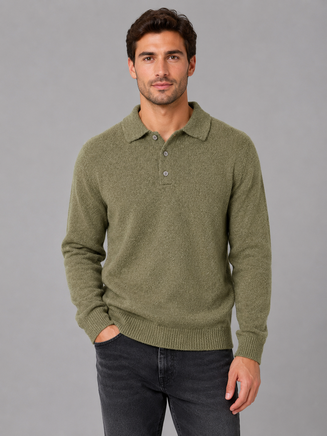 Ulric | Men's Polo Knit Long Sleeve Jumper
