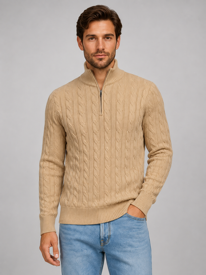 Lucius | Men's Cable Knit Quarter Zip Jumper