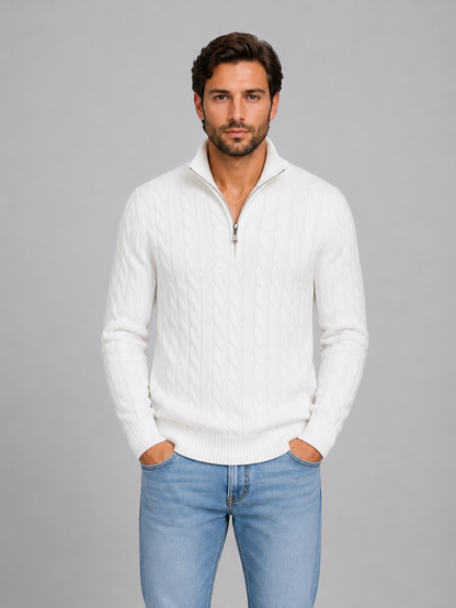 Lucius | Men's Cable Knit Quarter Zip Jumper