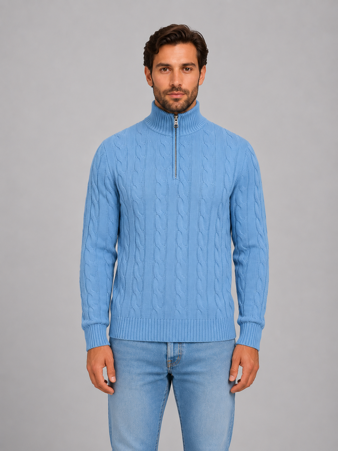 Lucius | Men's Cable Knit Quarter Zip Jumper
