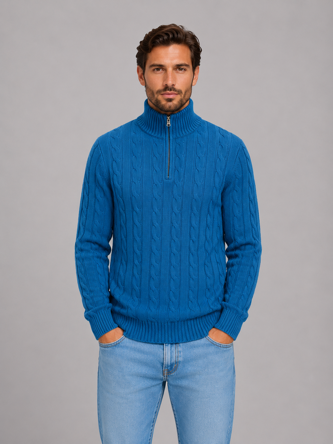 Lucius | Men's Cable Knit Quarter Zip Jumper