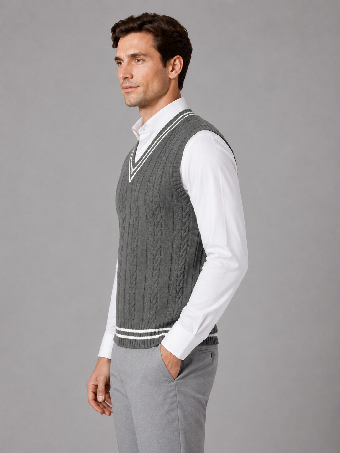 Linus | Men's Cable Knit Gilet