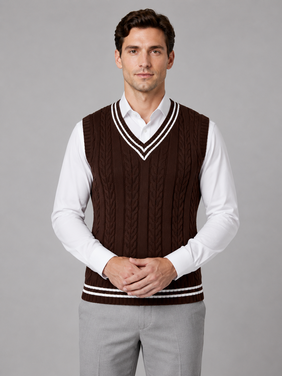 Linus | Men's Cable Knit Gilet