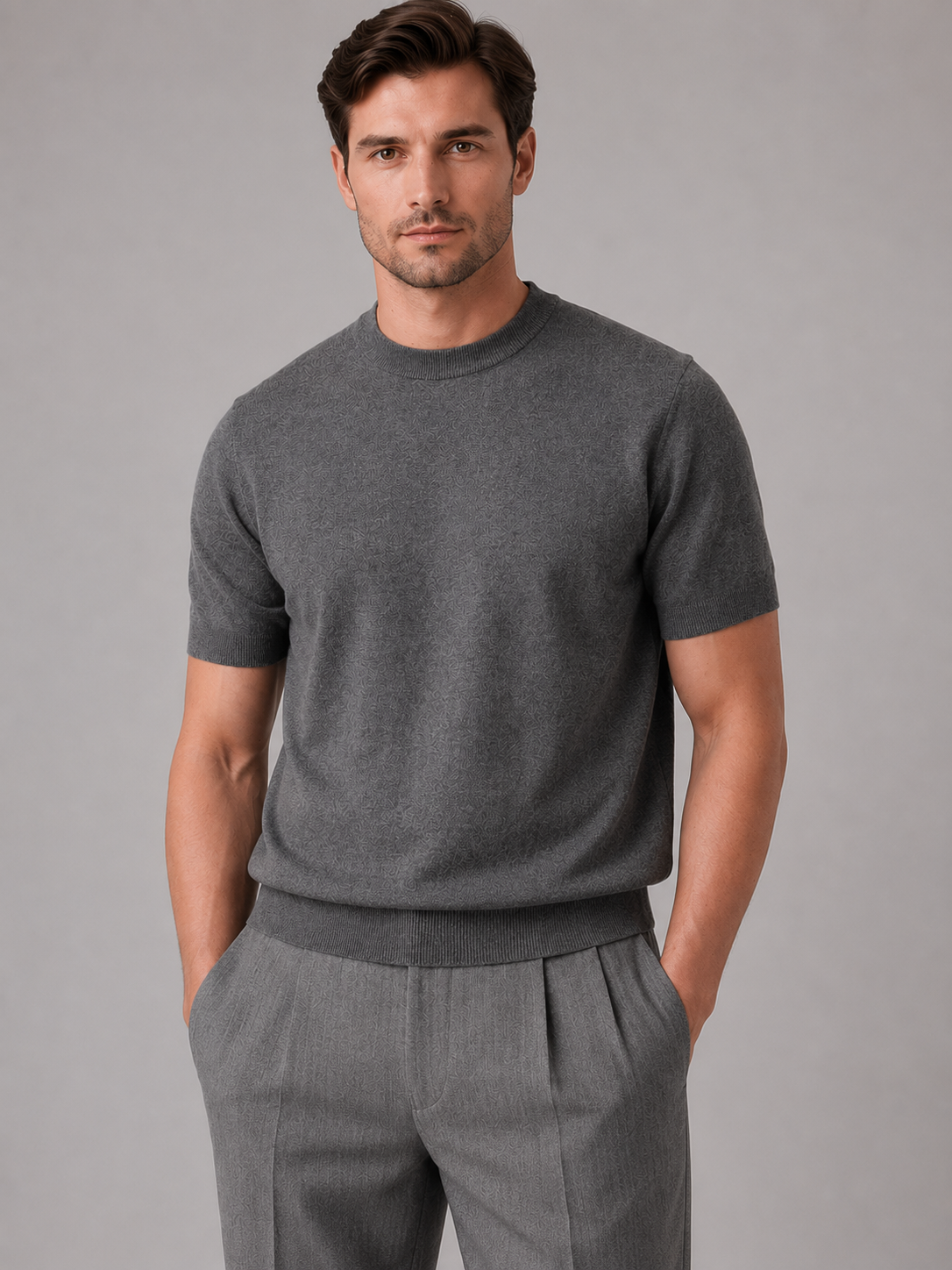 Jethro | Men's Fine Knit Crew Neck T-Shirt