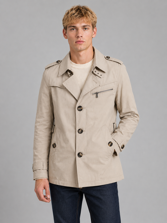 Seth | Men's Double Breasted Belted Trench Coat