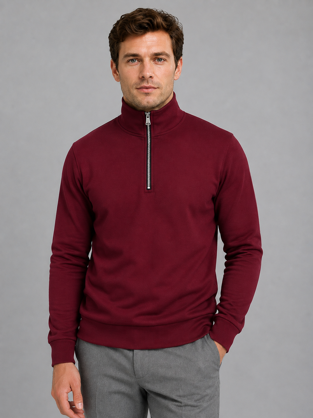 Hugo | Men's Half-Zip High Neck Sweatshirt