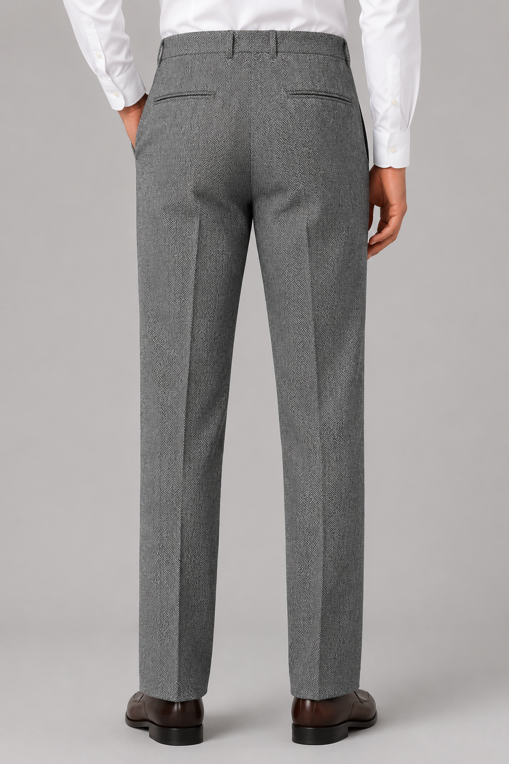 Mervyn | Men's Herringbone Pleated Trousers