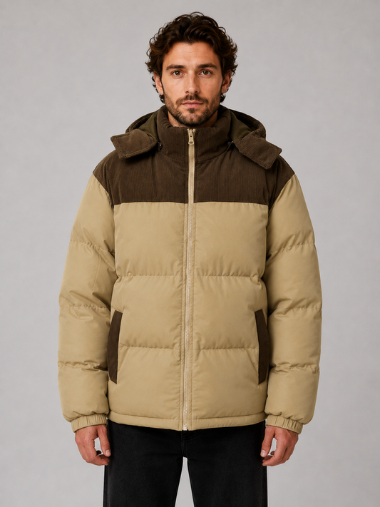 Vernon | Men's Hooded Corduroy Puffer Jacket