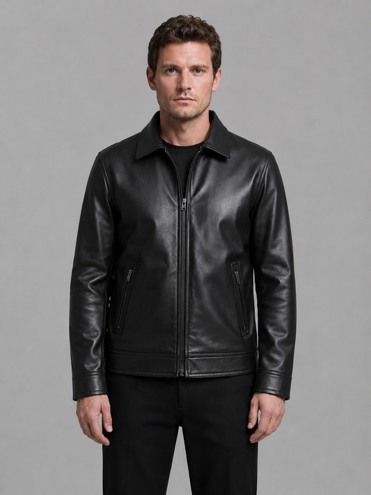Ernest | Men's Leather Look Zip Coat