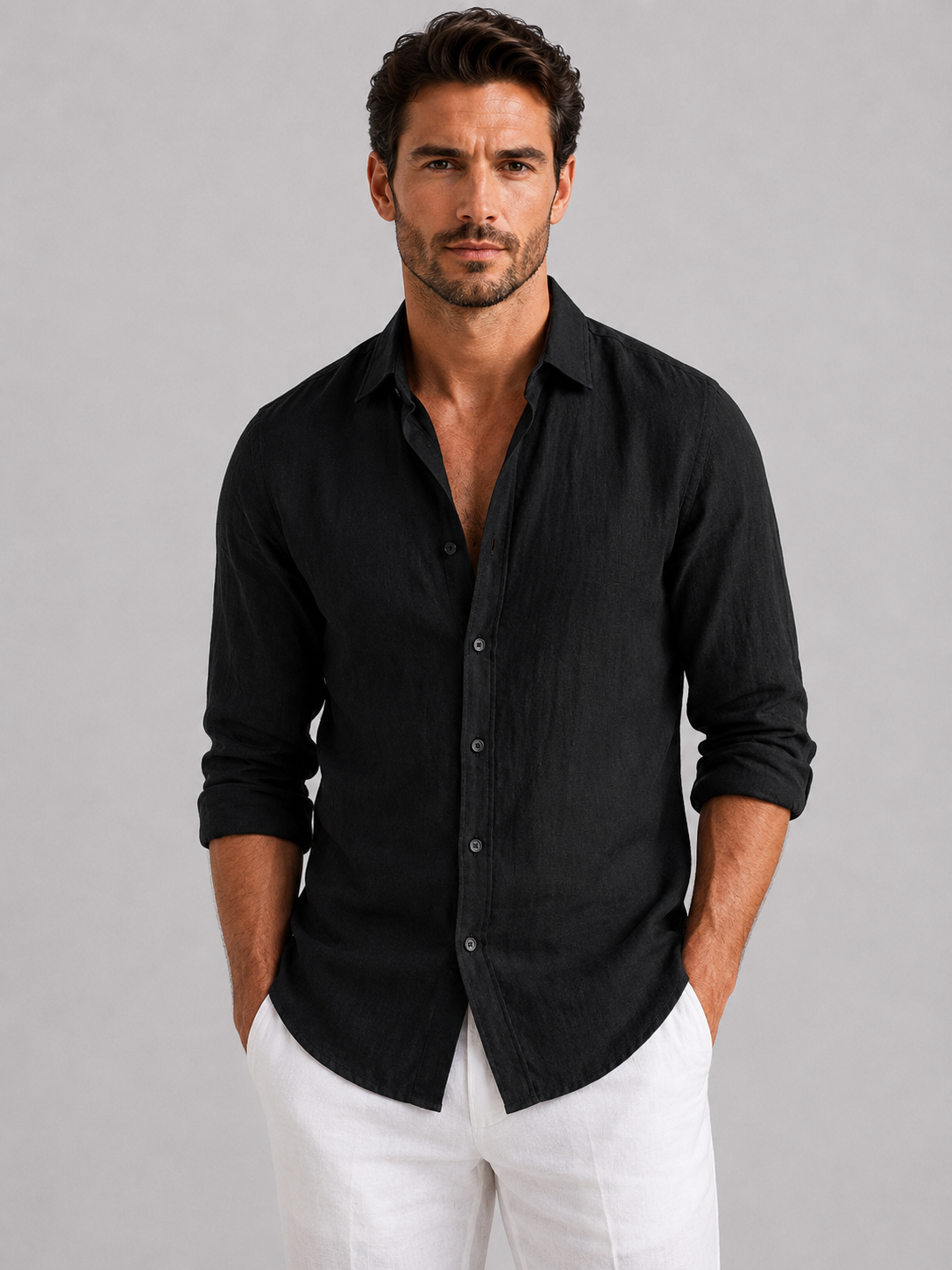 Ellis | Men's Linen Look Summer Shirt