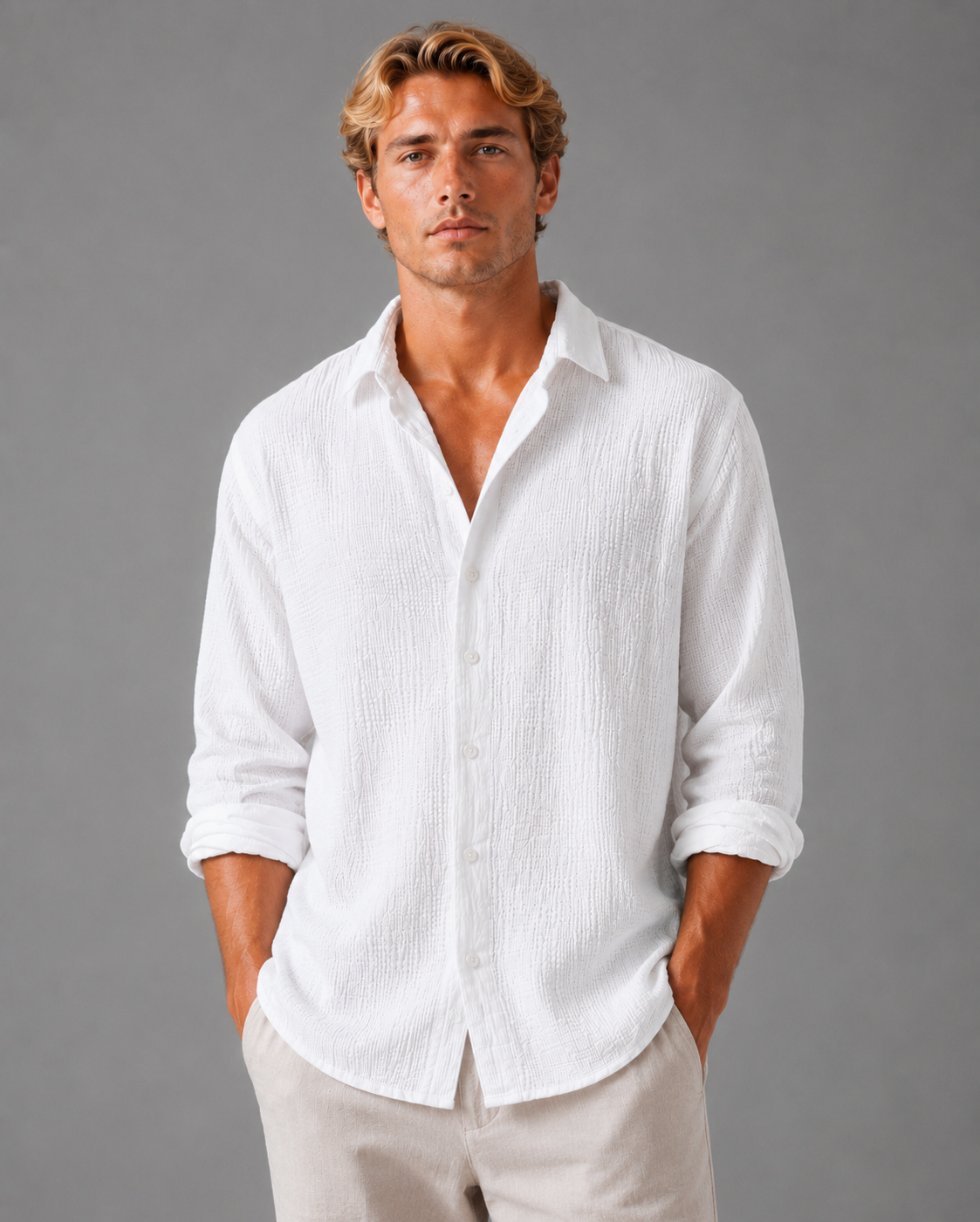 Rory | Men's Textured Button-Up Shirt