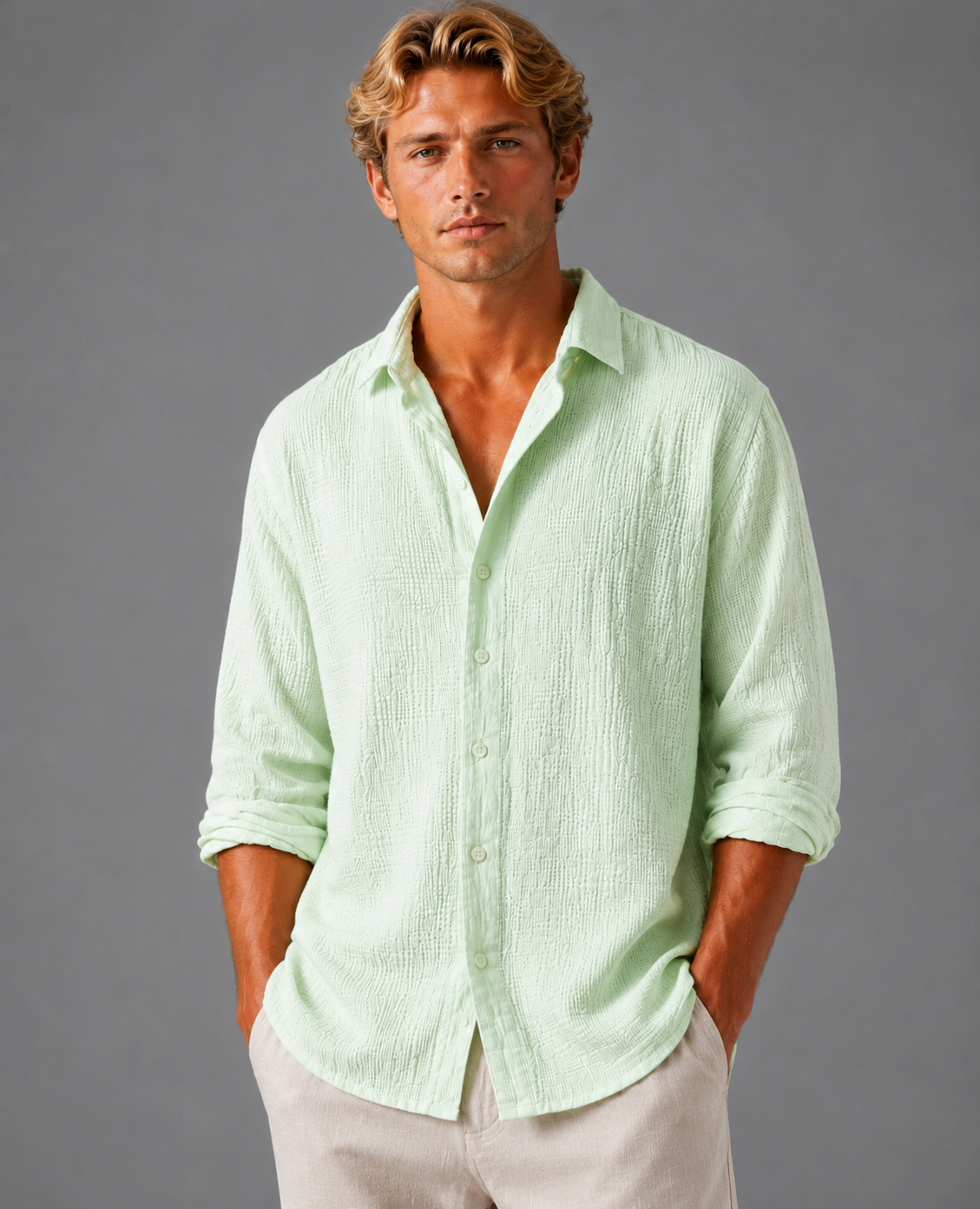 Rory | Men's Textured Button-Up Shirt