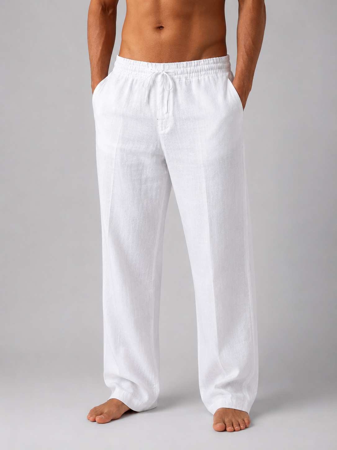 Silas | Men's Linen Look Relaxed Trousers