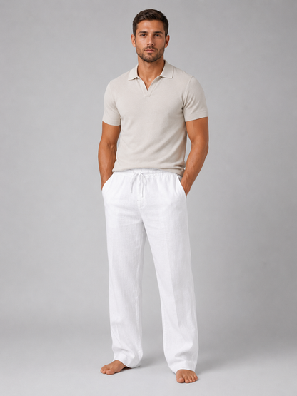 Silas | Men's Linen Look Relaxed Trousers