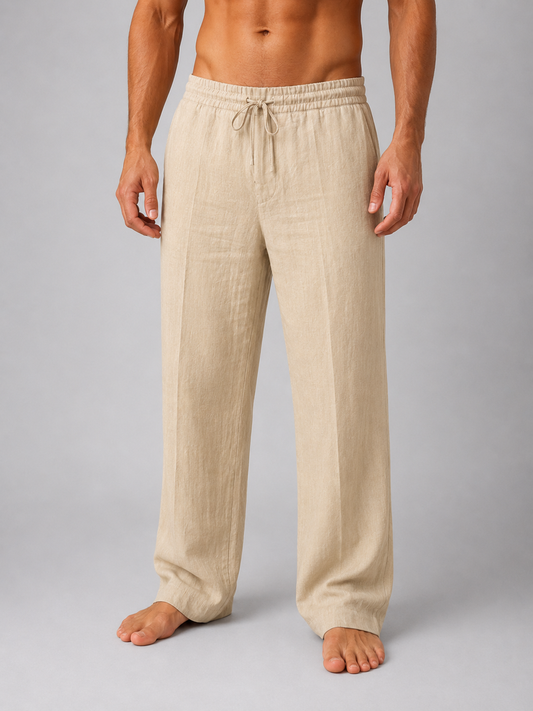 Silas | Men's Linen Look Relaxed Trousers