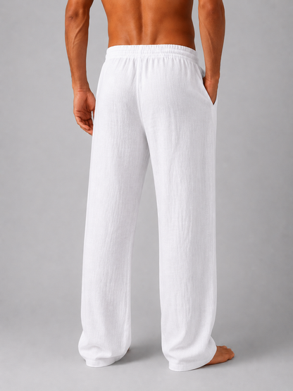 Silas | Men's Linen Look Relaxed Trousers