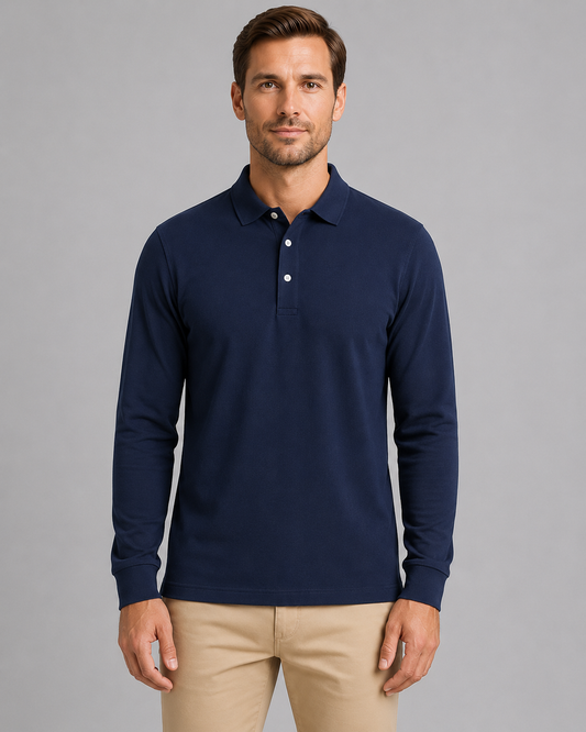 Sylvester | Men's Long Sleeve Jersey Polo Shirt