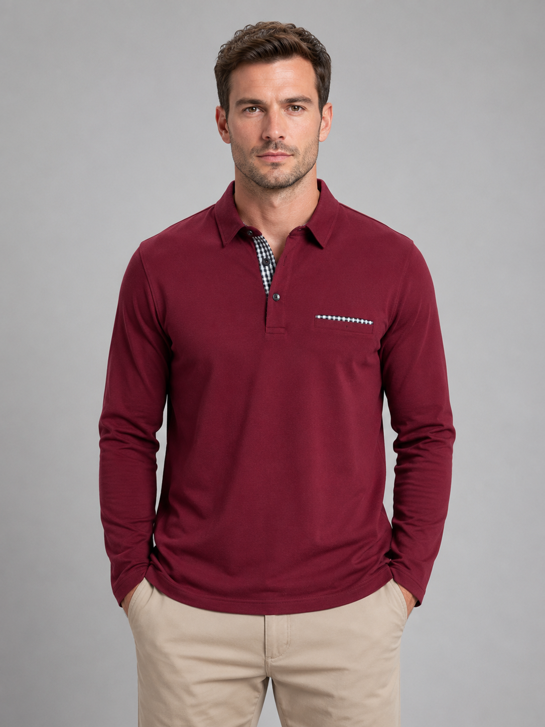 Stanislaus | Men's Long Sleeve Polo Shirt