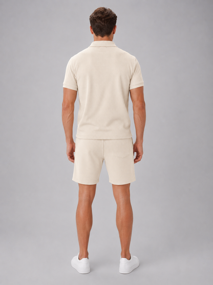 Leonard | Men's Zip Polo and Shorts Set