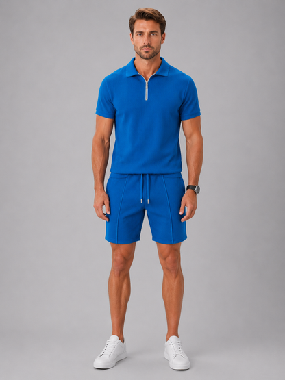 Leonard | Men's Zip Polo and Shorts Set