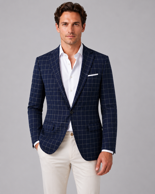 Jeremiah | Men's Tailored Windowpane Blazer