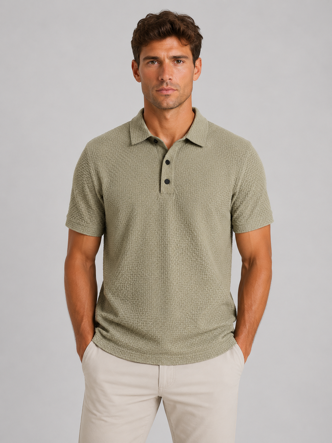 Warren | Men's Textured Knit Polo Shirt