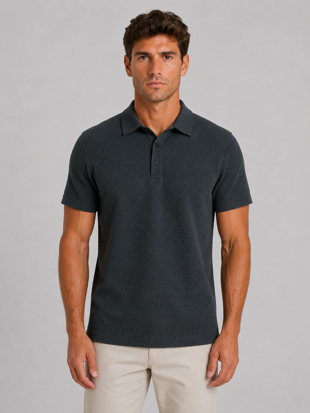 Warren | Men's Textured Knit Polo Shirt