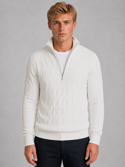 Valentine | Men's Textured Quarter Zip Jumper