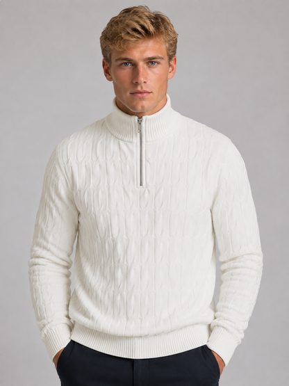 Valentine | Men's Textured Quarter Zip Jumper