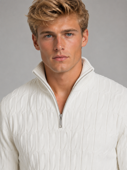 Valentine | Men's Textured Quarter Zip Jumper