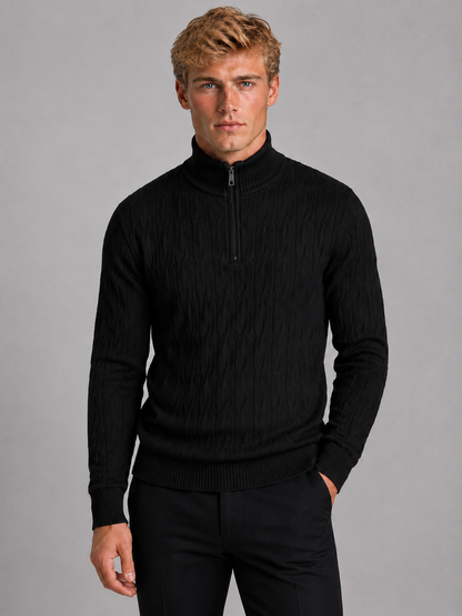 Valentine | Men's Textured Quarter Zip Jumper