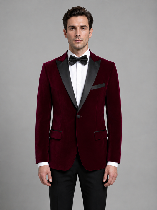 Norbert | Men's Velvet Peak Lapel Blazer