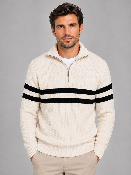 Octavius | Men's Cable Knit Half-Zip Jumper