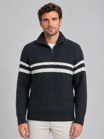 Octavius | Men's Cable Knit Half-Zip Jumper