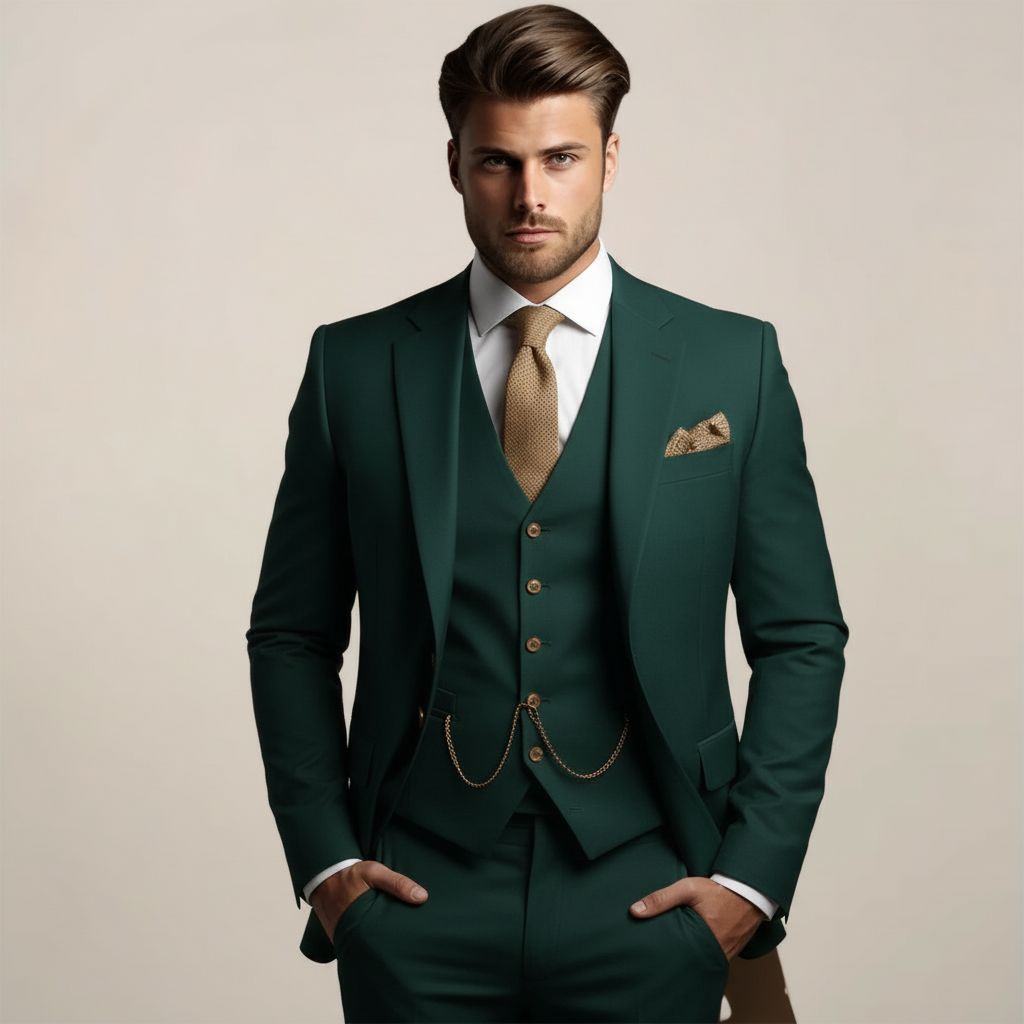 Men’s Three-Piece Suit | Formal Tailored Fit | Elegant Spring Style