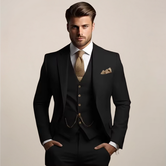 Men’s Three-Piece Suit | Formal Tailored Fit | Elegant Spring Style