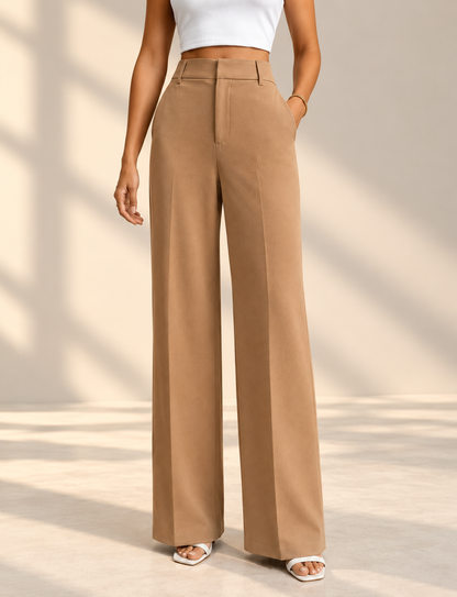 Winnie | Women's High Waisted Wide Leg Trousers
