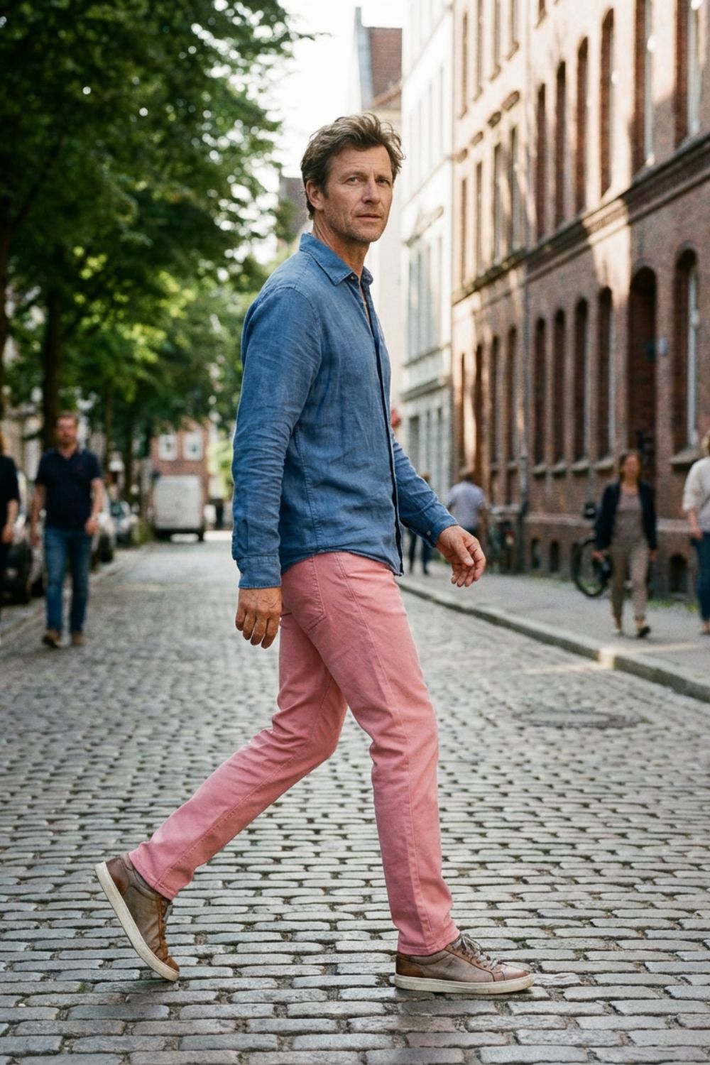 Men's Slim Fit Chino Trousers with Pockets