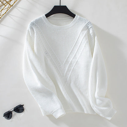 Kitty | Women's V-Neck Textured Knit Jumper