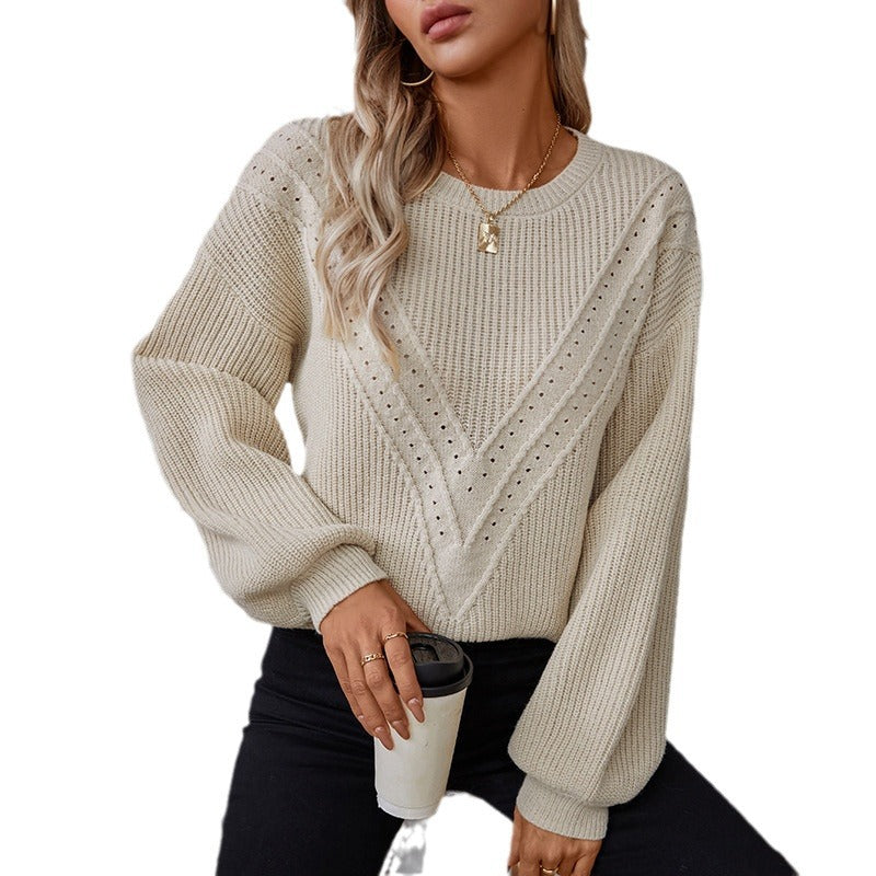 Kitty | Women's V-Neck Textured Knit Jumper