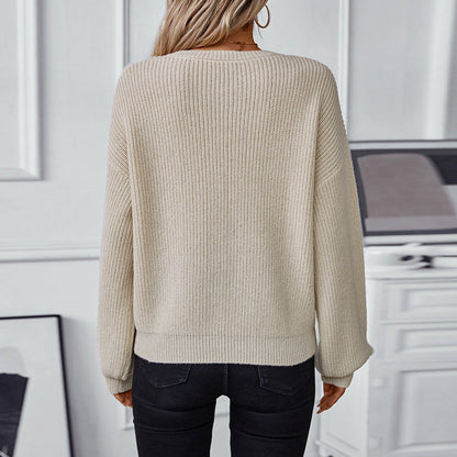 Kitty | Women's V-Neck Textured Knit Jumper