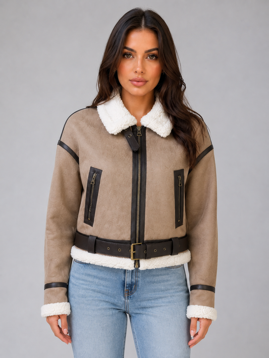 Seren | Women's Suede-Look Teddy Fleece Coat