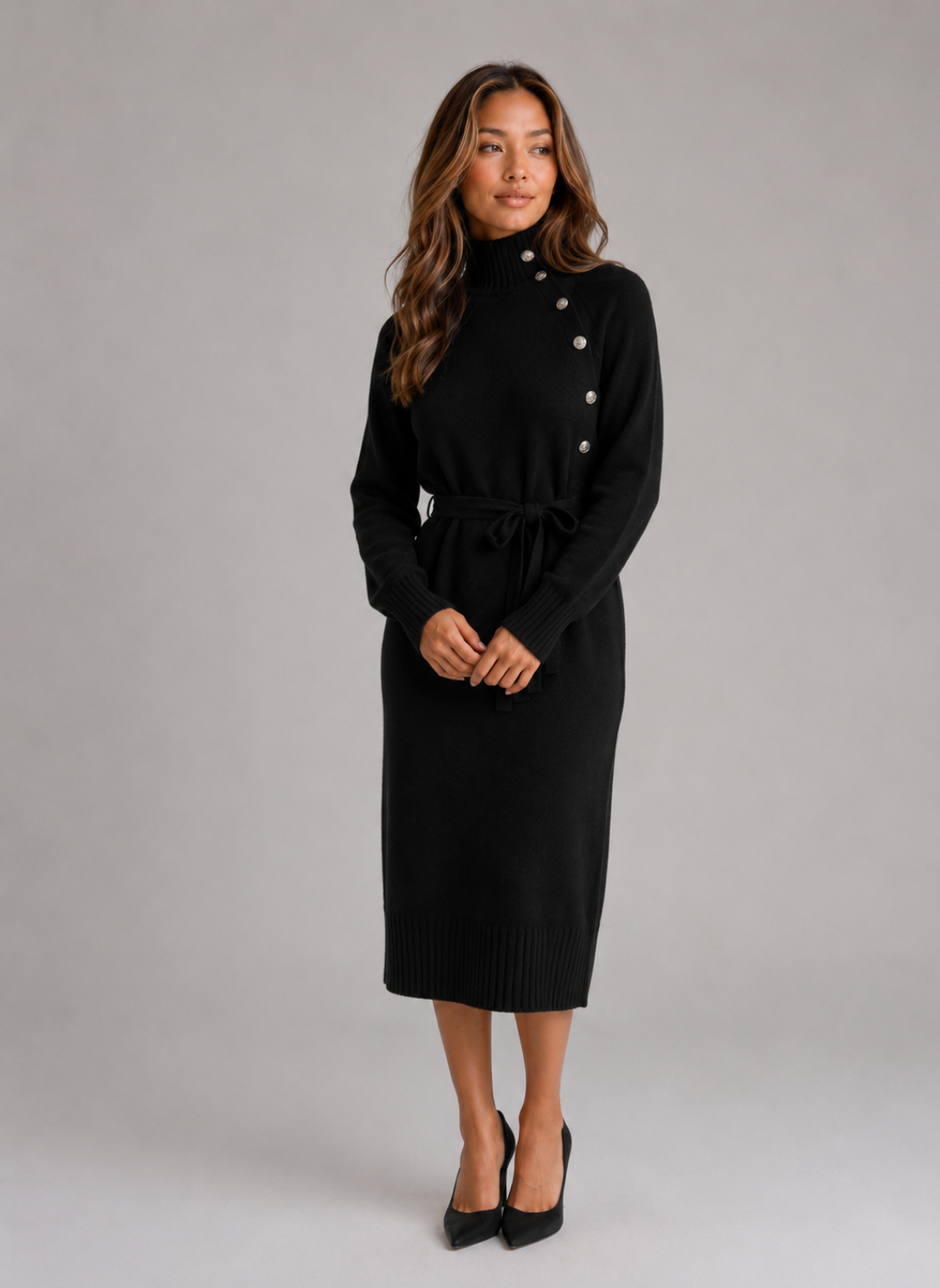 Bellamy | Women's Cotton Roll Neck Jumper Dress
