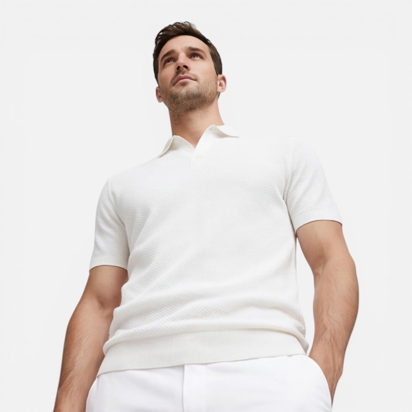 Sterling | Men's Textured Knit Polo Shirt