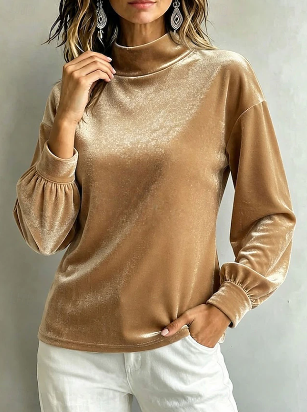 Victoria | Women's Velvet-Look High Neck Blouse