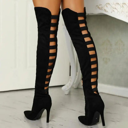 Ava | Women's Thigh-High Open-Toe Boots